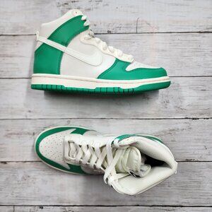 Sz 5.5Y(Wo 7) NIKE Dunk High GS Phantom Sail Stadium Green DB2179 002 No Lid